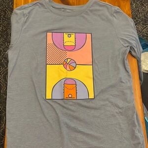 Gray Kids Shirt with Colorful Graphic